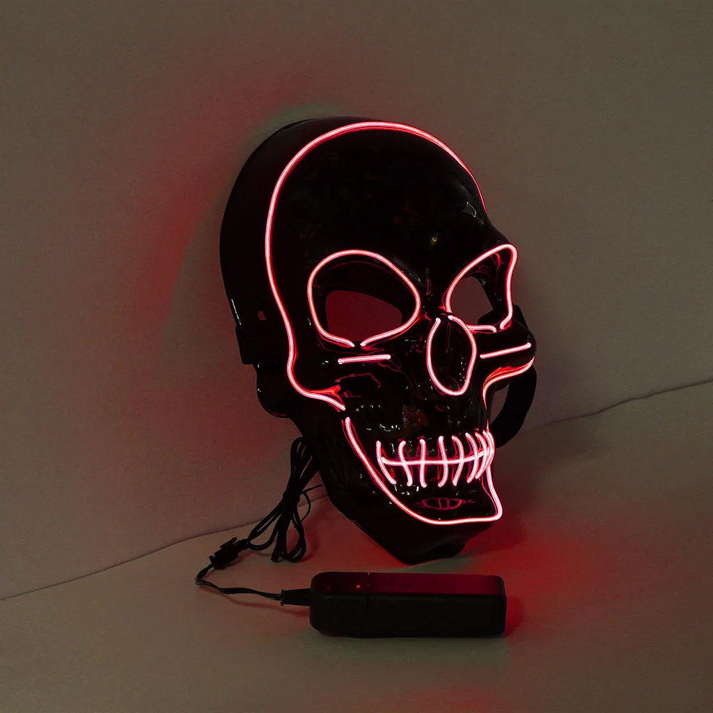 Маска на Хэллоуин меняющая цвет светящаяся маска светодиодная подсветка