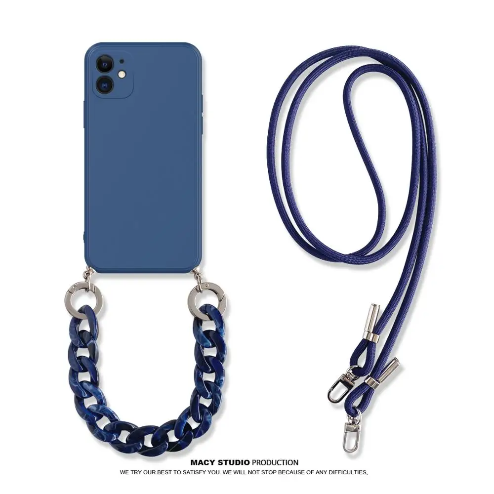 For Xiaomi Redmi 9A 9C 8A Note 8 pro 8T 9S 9T Mi 11 10 10T LITE 9 Simple Luxury Crossbody Necklace Lanyard Chain silicone case