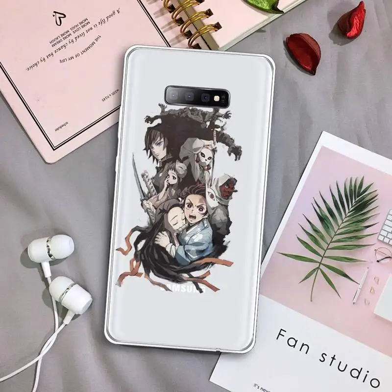 

Anime Demon Slayer Cartoons Phone Case Transparent For Samsung Galaxy A 71 21s S note 8 9 10 plus 20 ultra