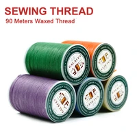 90 meters 0 8mm multicolor sewing thread polyester cord waxed thread leather diy hand stitching thread