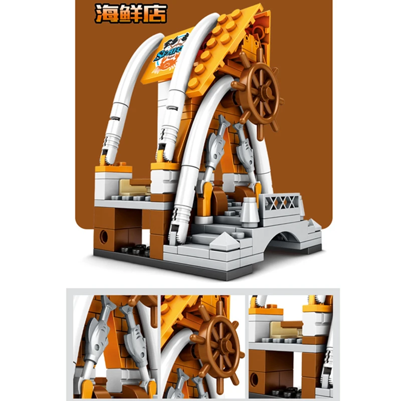 4 шт./компл. один предмет пират Луффи домашний магазин уличные строительные блоки