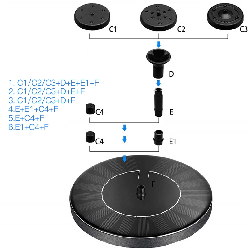 Насос для фонтана на солнечной батарее 10 в 2 4 Вт|Фонтанчики и купальни птиц| |