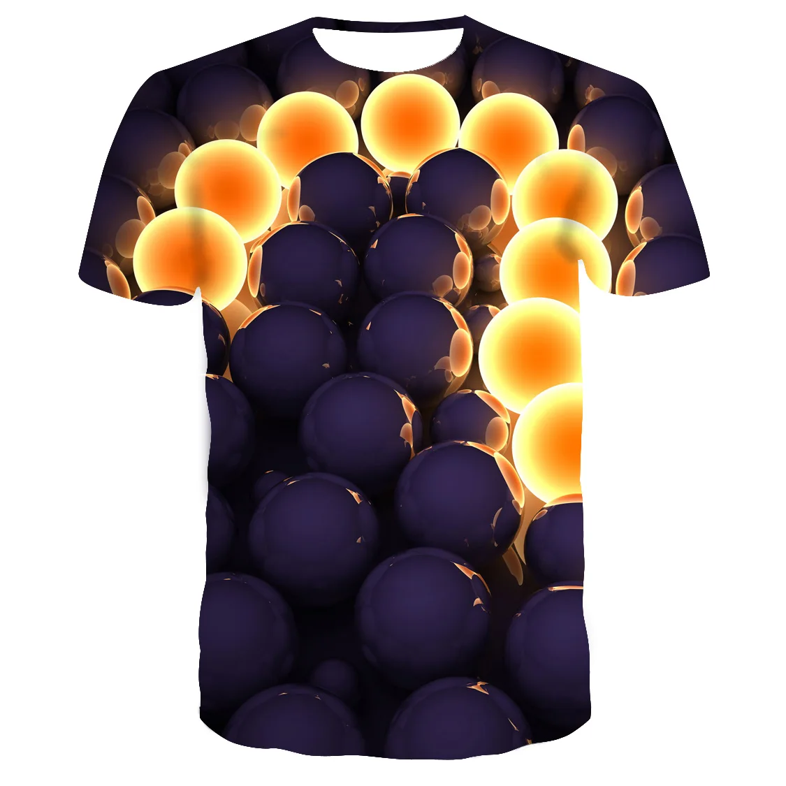 

Summer fashion new men's T-shirt geometric figure colorful lights 3D printing casual good breathability short-sleeved shirt