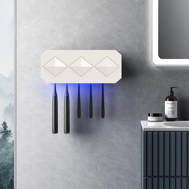 

ELOSSA UV держатель для зубной пасты и для зубной щетки Диспенсер на солнечной энергии, коробка для хранения зубных щеток для ванной комнаты, на...