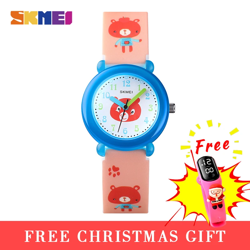 

SKMEI 1621 Creative Children Clock Cartoon Dinosaur Bear Rabbit frog Animation Pattern Kids Quartz Wrist Watches For Boys Girls