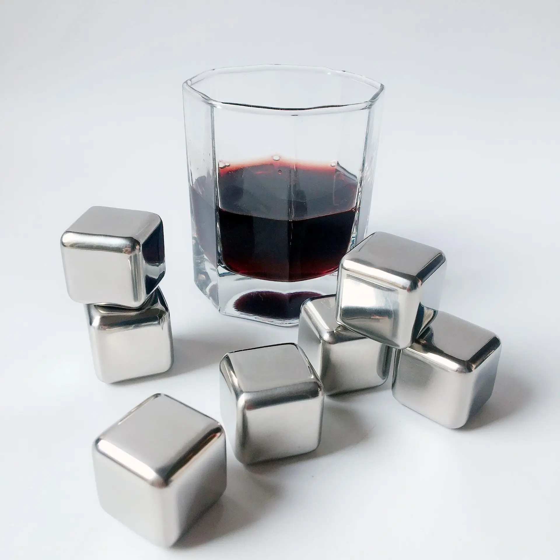 Напитки & Art 18/8 Нержавеющая сталь виски камень кубики льда многоразовые