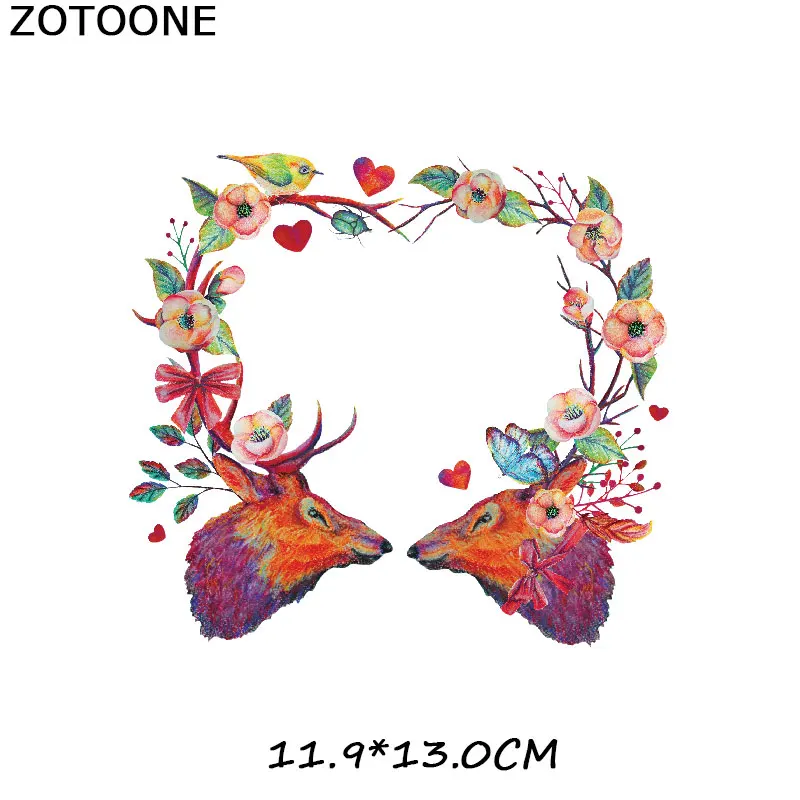 ZT0850 ZOTOONE Цветочные нашивки в форме животных для одежды Сделай Сам Тепловая передача термопечати для футболок Наклейки Аппликации железные наклейки подарки - Цвет: ZT0850