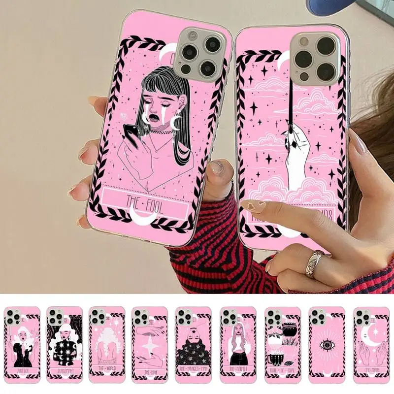 

The Lovely Omens Tarot Deck Phone Case for iPhone 11 12 13 mini pro XS MAX 8 7 6 6S Plus X 5S SE 2020 XR cover