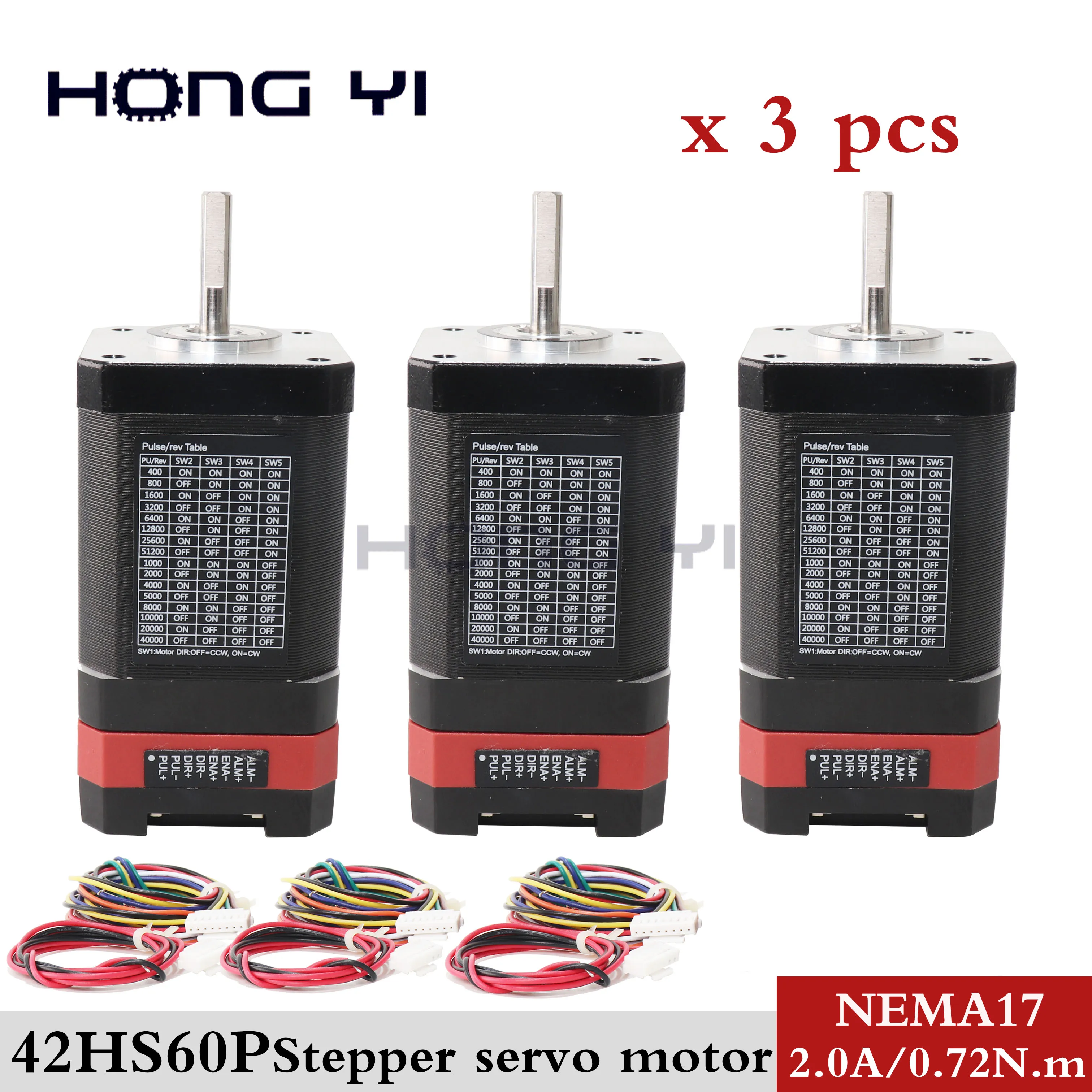 Бесплатная доставка 3 шт. привод гибридный шаговый Серводвигатель ESS42 P2X 60MM Nema17