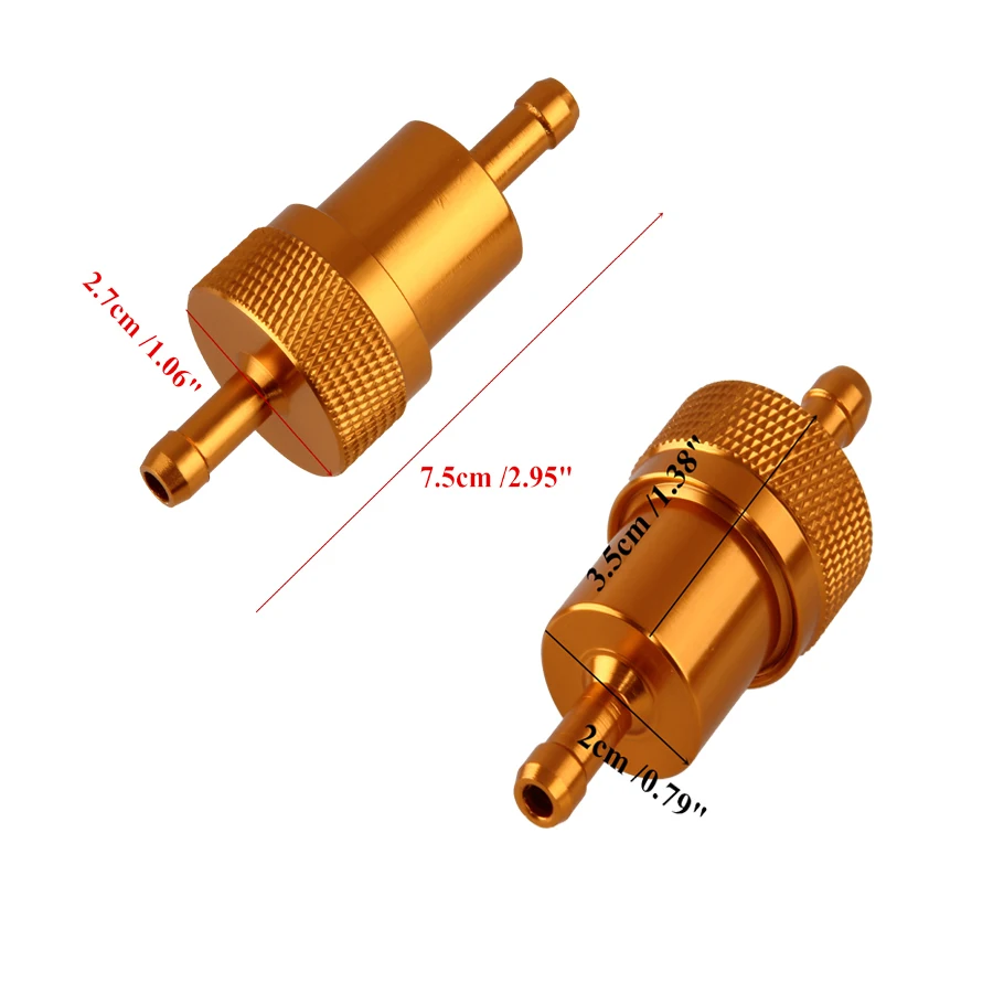 Posbay Золотой Алюминиевый Масляный газовый топливный фильтр для мотоцикла ATV Quad Go