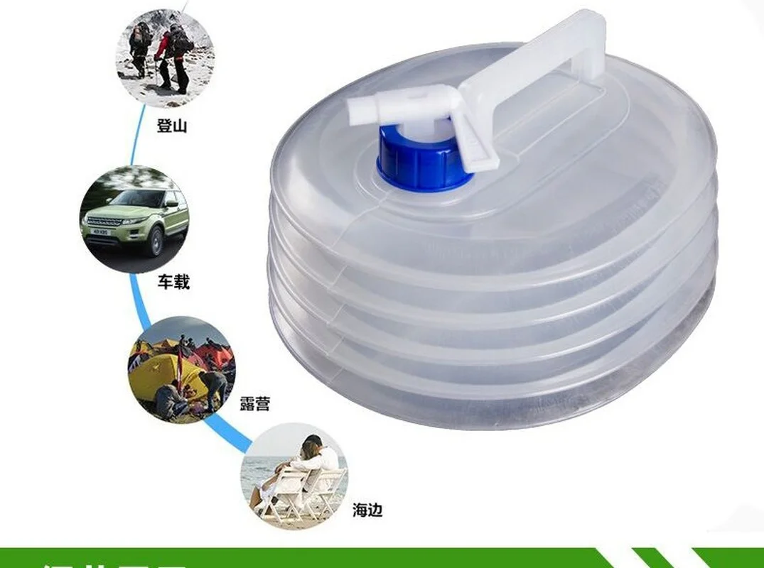 Портативная полиэтиленовая складная сумка для воды прозрачная дорожная простая