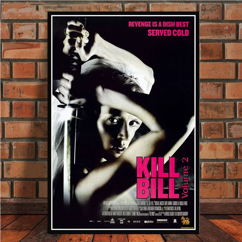 Плакат и принты Горячая убийца Билла целлюлозы фильма винтажная живопись