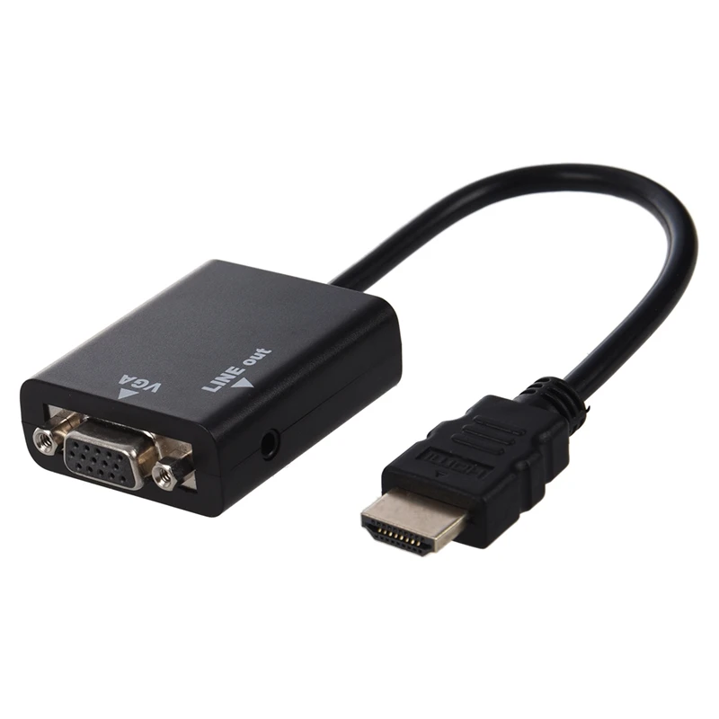 1080P HDMI папа к VGA Женский кабель видео конвертер адаптер HD Конверсионный с аудио