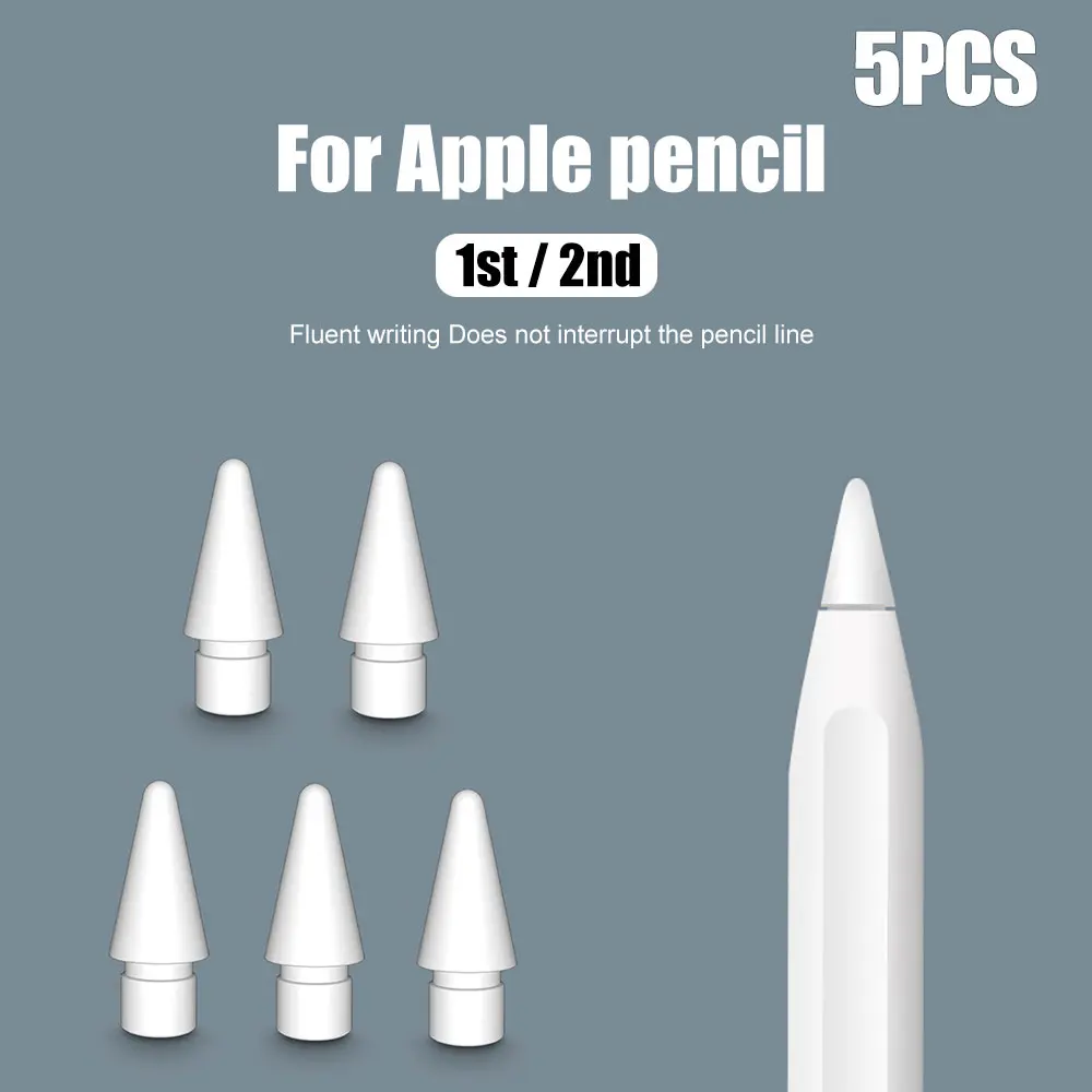 

5PCS Original Apple Pencil Tip Replacement For Apple Pencil 1st 2nd Generation For Apple Pencil 1 2 Tip Nib Spare Replace