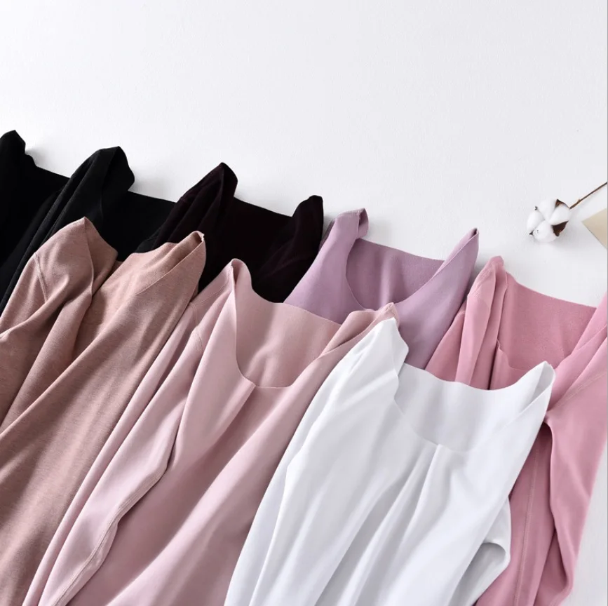 Женская бесшовная футболка с длинным рукавом и круглым вырезом | одежда