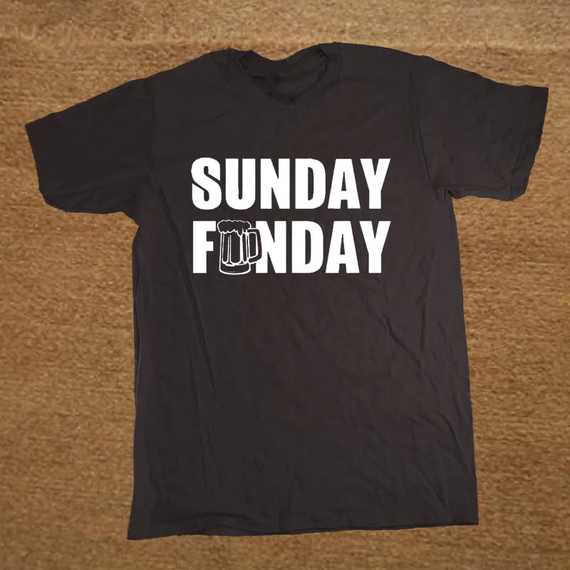 Брендовая одежда SUNDAY FUNDAY Drinking Beer college Booze вечерние Забавные футболки для мужчин с