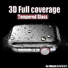 3D полное покрытие закаленное стекло для Apple Watch Series 3 2 1 38 мм 42 мм Защита экрана для iWatch SE 6 5 4 40 мм 44 мм полный клей