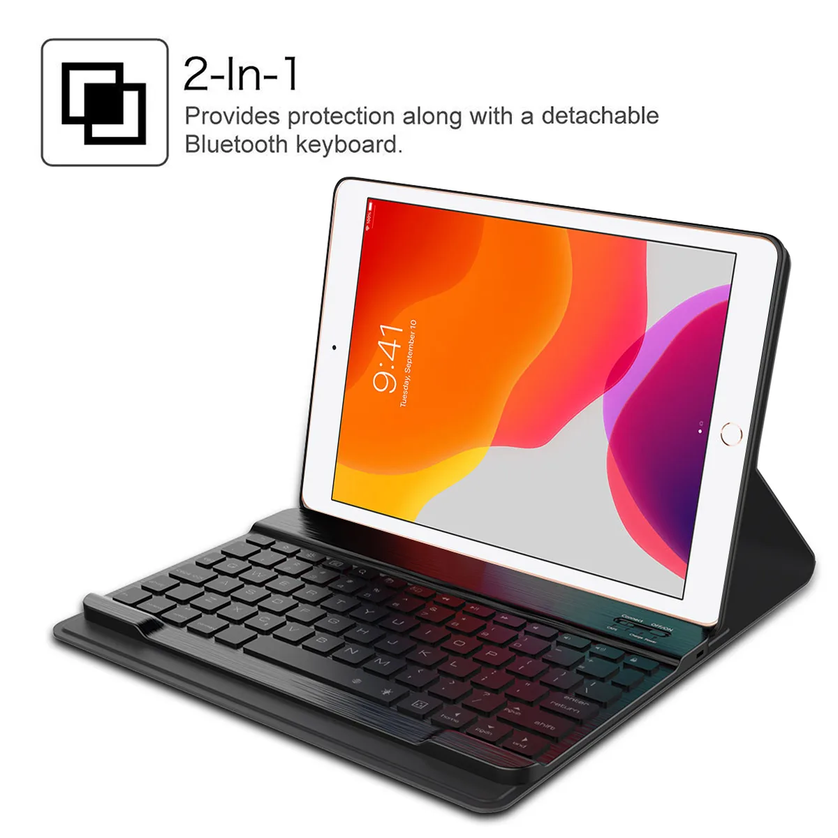 Для iPad 10,2 Чехол 7 цветов с подсветкой Беспроводная Bluetooth клавиатура из искусственной кожи чехол для планшета для iPad 7th Gen 10," Чехол