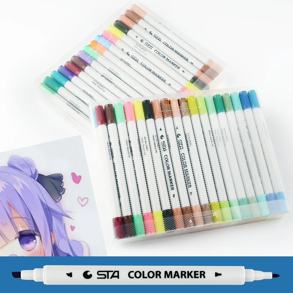 

48 color permanent marker pen double-headed ink marker pen color marker pen professional drawing marker pen set art design