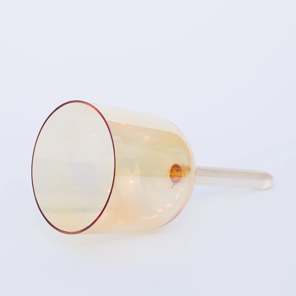 Поющая чаша с прозрачным желтым кварцевым кристаллом 7 дюймов ручкой для