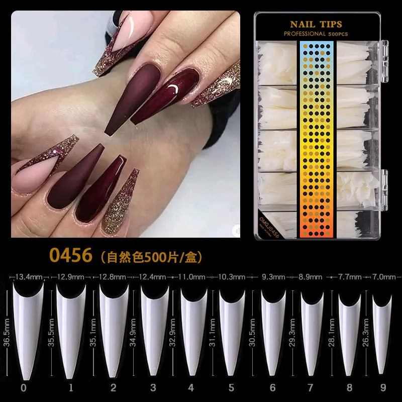 

500pc/Box Fake Nail Tips Ultra Thin Non Marking Transparent Natural Acrylic Fake Nails DIY Full Cover False Nail Extension Tools