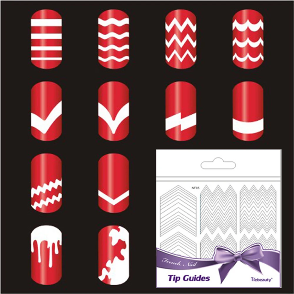 1 шт. огненный винил для ногтей трафарет полые наклейки французский стиль