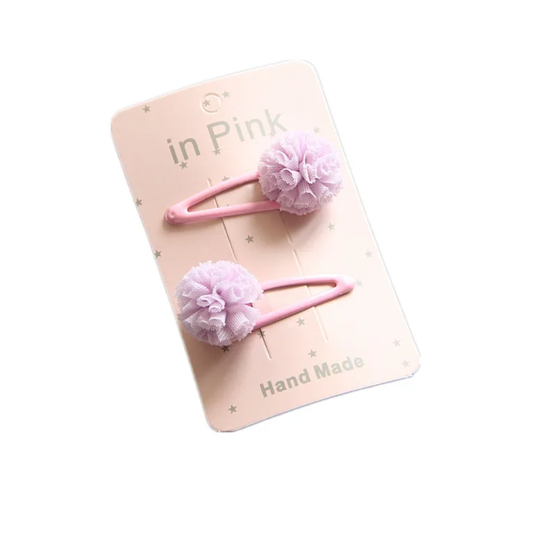 2 шт. милые заколки для волос с помпонами маленьких девочек эластичная лента