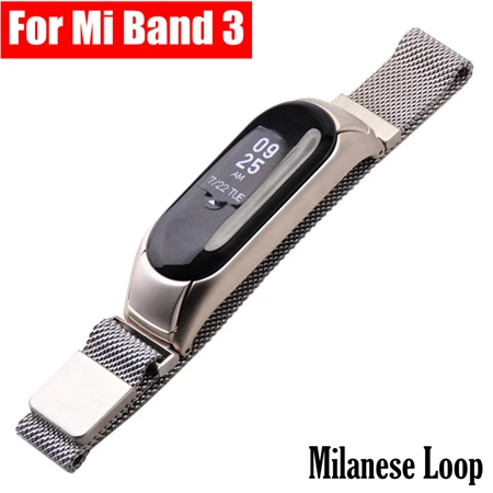 Металлический ремешок Ollivan для Xiaomi mi Band 2 3 4, ремешок для браслета из нержавеющей стали, магнитный браслет mi Band 2 Band 3 Band 4, аксессуары для замены - Цвет: M sliver for mi3