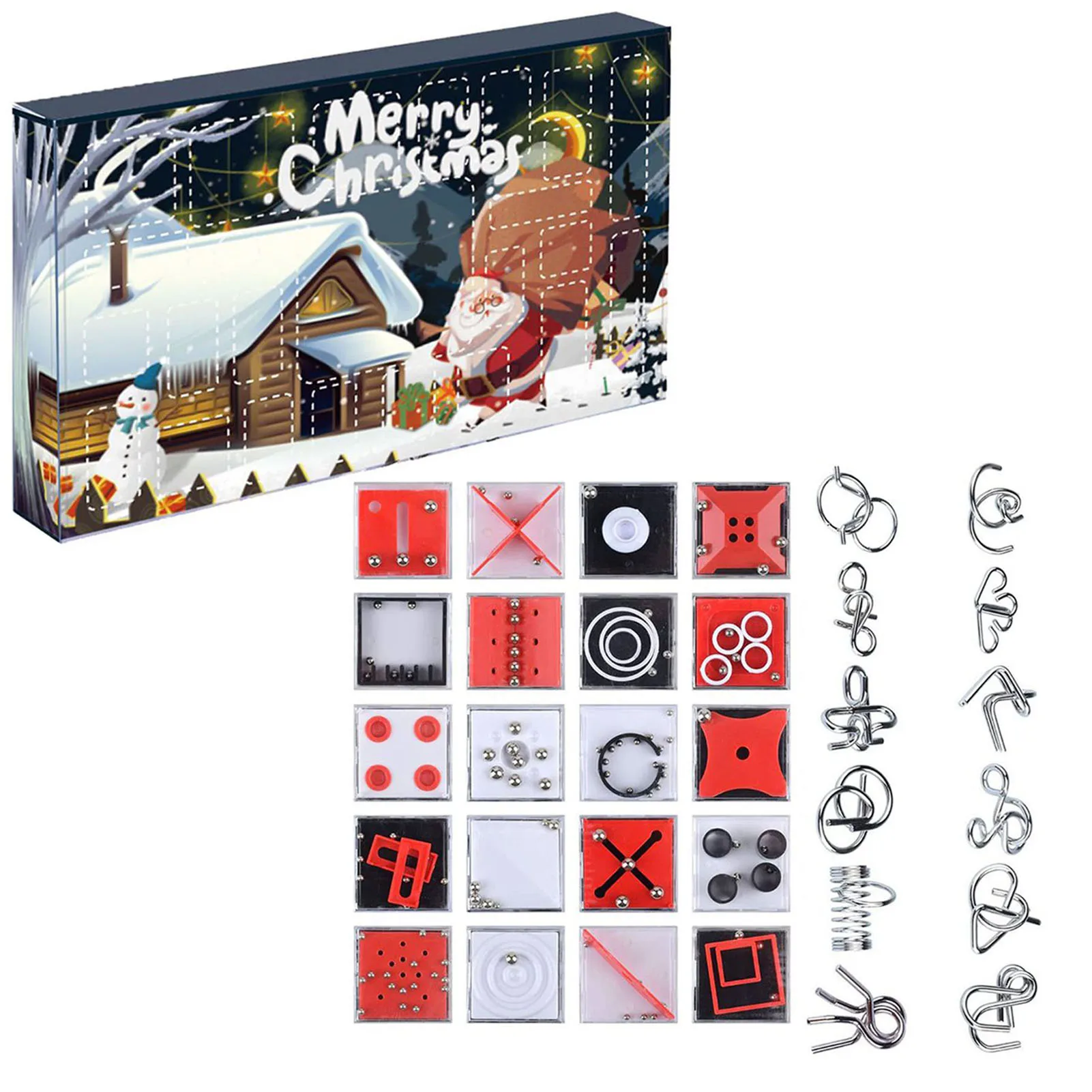 

Календарь для детей, 2021 год, рождественские развивающие игрушки улучшают способность развития координации рук и глаз ребенка