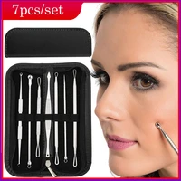7 pieces tool from black dots needle for acne prick tweezer for extrusion of pimples comedones set spoonbait carnation extractor