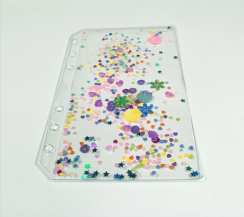 A6 ПВХ планировщик милый блесток вкладыш сумка для хранения дневник Binder 6