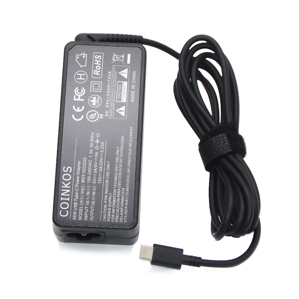Зарядное устройство COINKOS с USB Type-C макс. 65 Вт адаптер питания для MacBook ASUS ZenBook lenovo dell