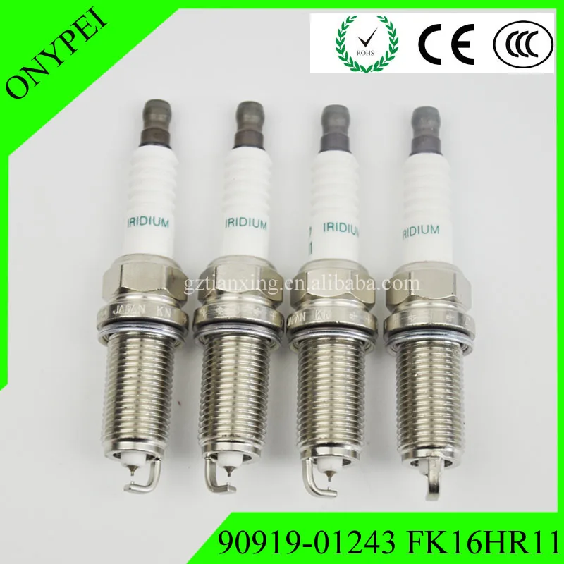 

4x 90919 01243 FK16HR-11 Dual Iridium Spark Plug For Toyota Corolla Vitz Ractis Auris 90919-01243 FK16HR11 9091901243 FK16HR 11