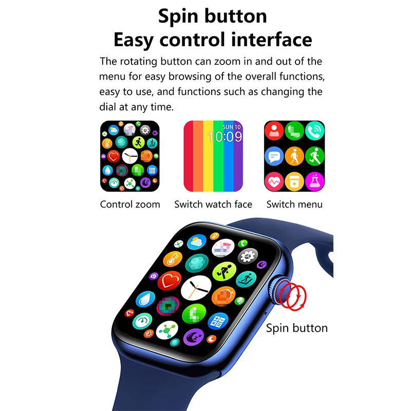 

Smart watch sports heart rate sleep detection men and women Bluetooth waterproof custom dial multi-language