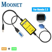 moonet car audio mp3 aux usb adapter 3 5mm aux interface cd changer for honda 2 3 accord odyssey crv pilot s2000 qx006