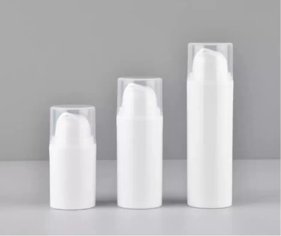 Белая пластиковая Вакуумная бутылка 15 мл с помпой в форме головы пингвинов