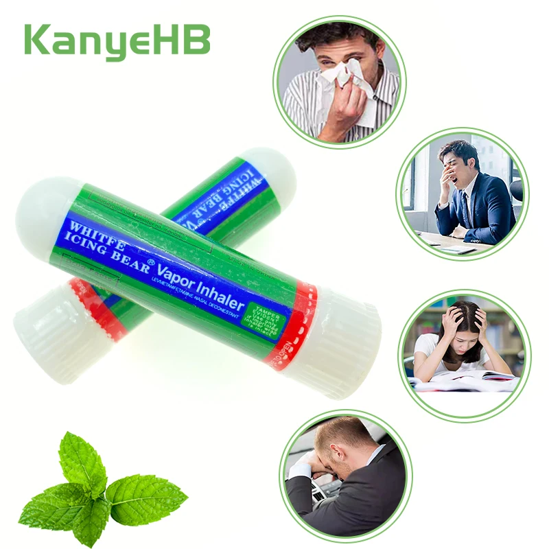 

2pcs Nasal Essential Oil Mint Nasal Inhaler Refresh Cold Cool Headache Relieve Herb Ointment Rhinitis Cream Nose Massager A333
