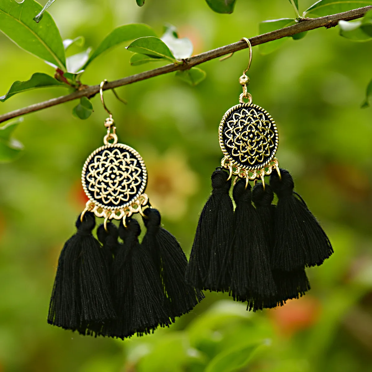 2020 Модные Разноцветные этнические висячие серьги в стиле бохо с кисточками