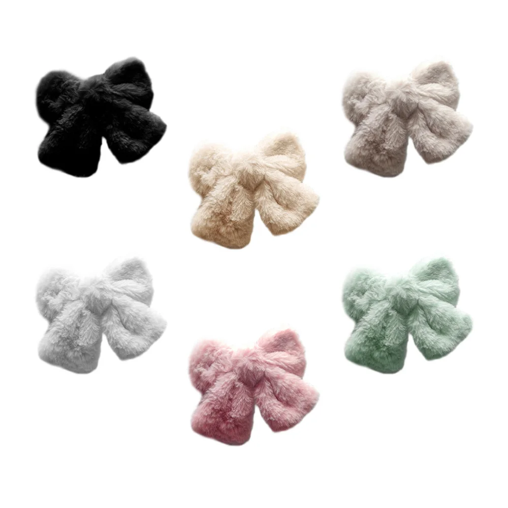 

6pcs Fashion Hair Accessories Girl Plush Bow Headdress Bow Barrette Hair Clips