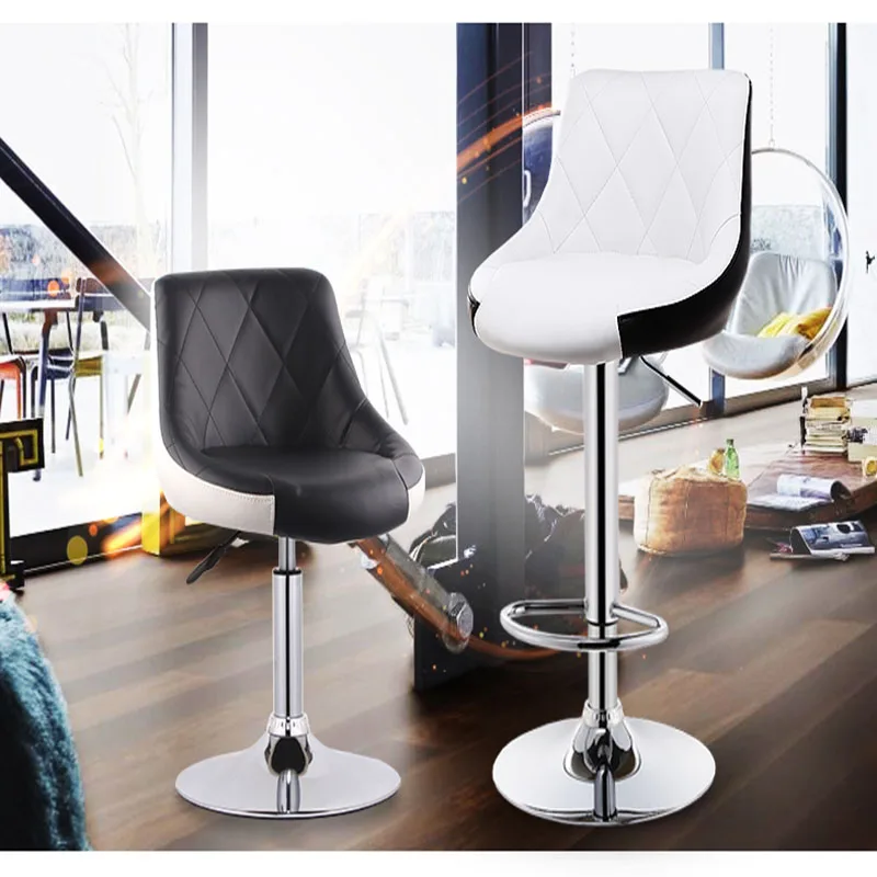 Домашний барный стул подъемный высокий с высокой спинкой современная простота