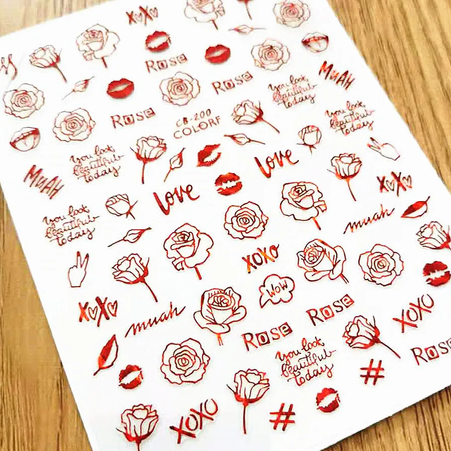 

Новейшие 3D наклейки для ногтей CB200, Стикеры для ногтей, наклейки для ногтей, украшения для творчества