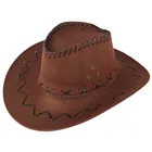 Кепка в Западном ковбойском стиле унисекс, шляпа от солнца в стиле колостника, с широкими полями, Повседневная летняя