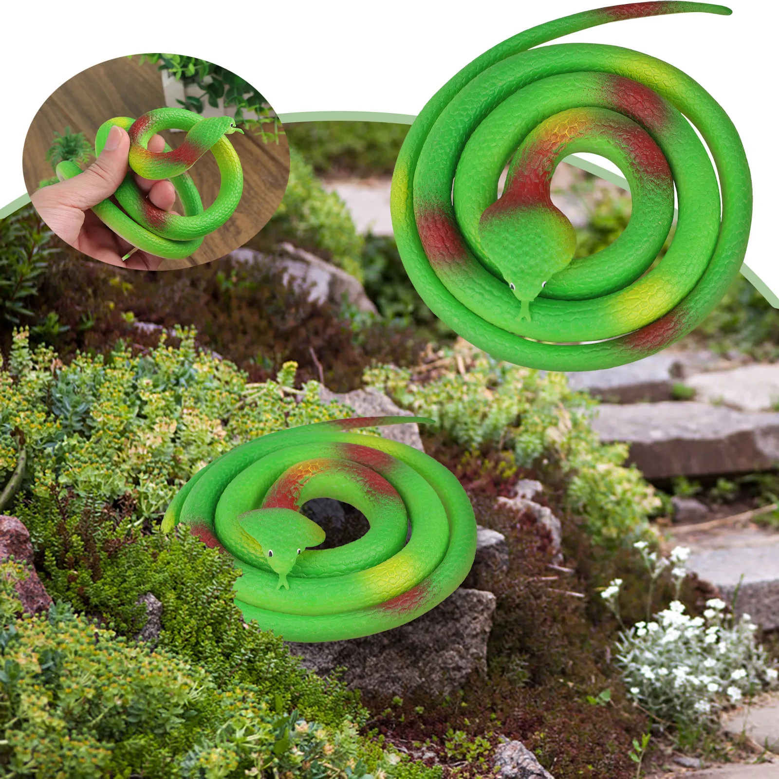 

Snake Horror Teasing Toys Snakes Statue Realistic Snake Prank Props Scary Snake Toy Panic Bird Snakes Outdoor Garden Decor