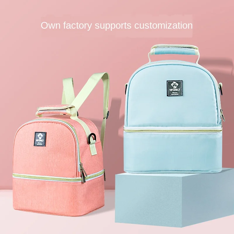 

Сумка для детских подгузников для мамы, мини-рюкзак, органайзер для подгузников для мамы, двойная водонепроницаемая изоляция для грудного м...