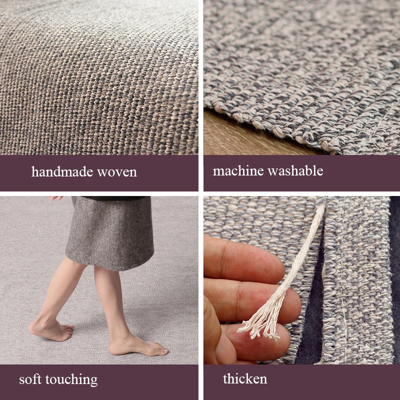 Beste Hand Geweven Tapijt Vintage Vloermat Katoen Tapijt En Tapijten Voor Thuis Woonkamer Tapijten Yoga Mat Moderne Tapijt Kids Baby Kruipen Tapijt