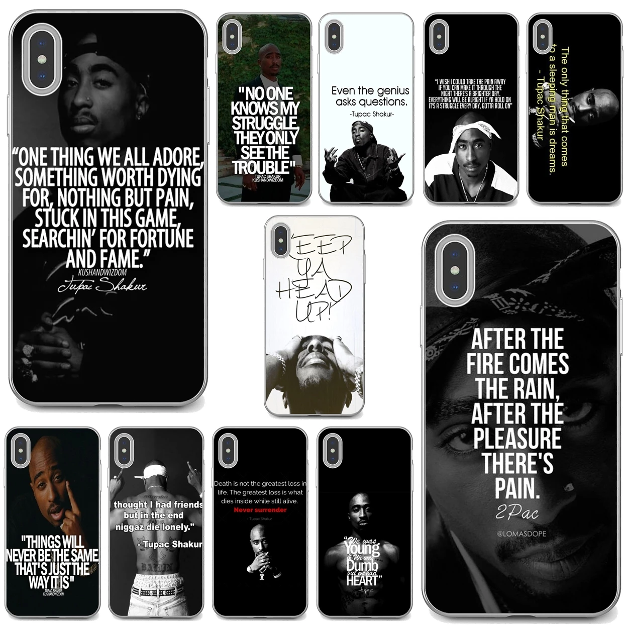 

Tupac-Shakur-2Pac-Quotes-Poster Silicone Cover For Apple iPhone 10 11 12 Pro Mini 4S 5S SE 5C 6 6S 7 8 X XR XS Plus Max 2020