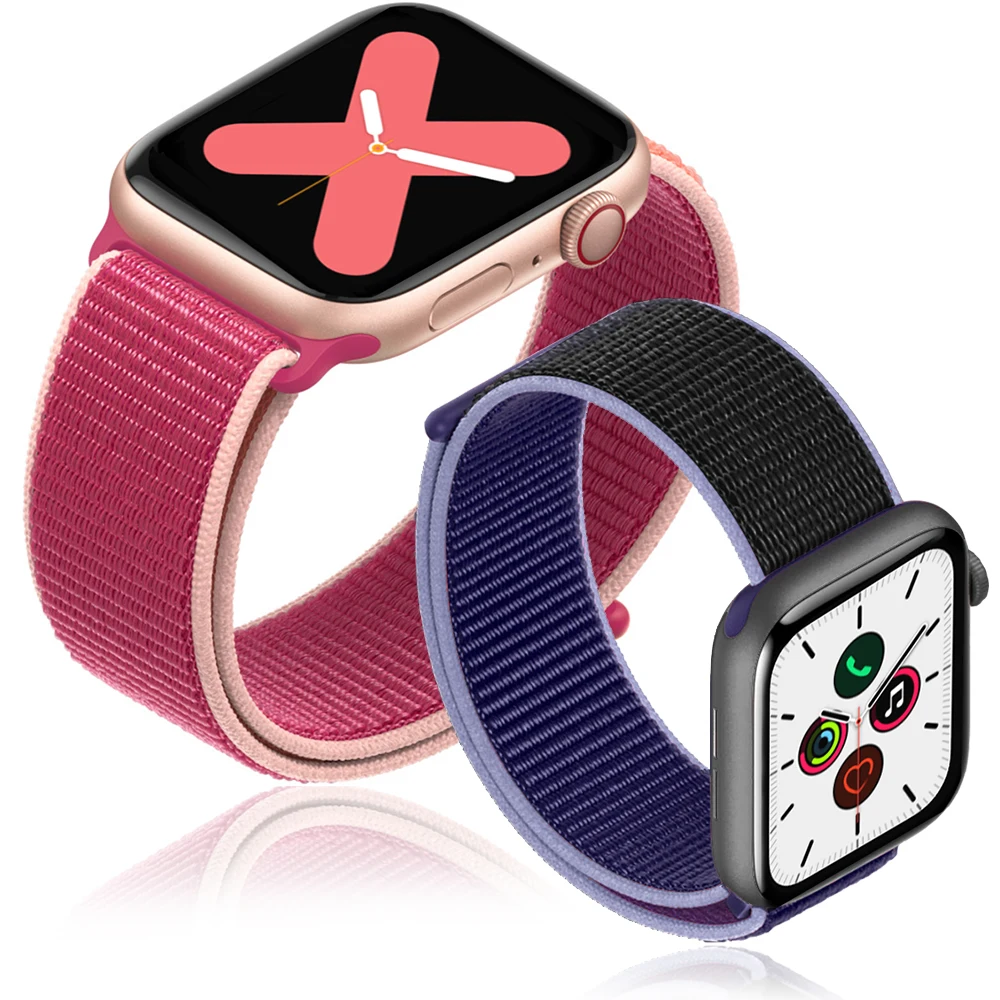 Нейлоновый спортивный бесшовный ремешок для наручных часов Apple Watch, ремешок 42 мм, длина-44 мм, 40 мм, 38 мм, для iWatch, версия 5/4/3/2/1 браслет, ремешок на запястье для наручных часов аксессуары