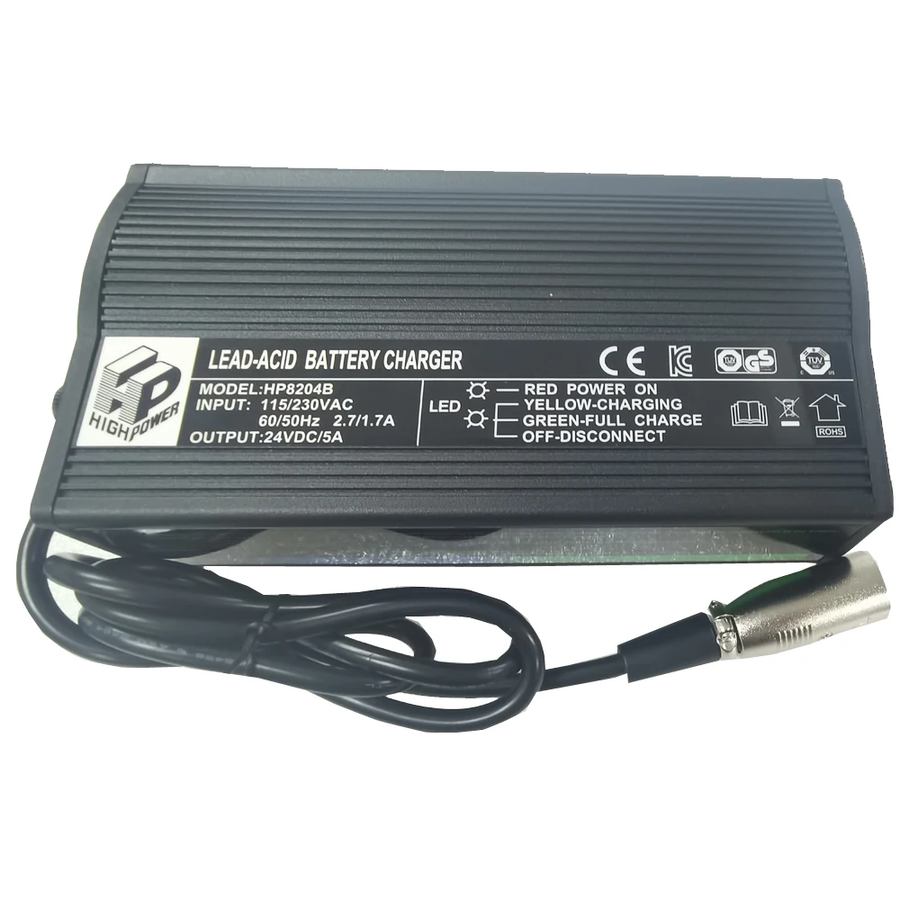 24VDC/5AH HP8204B свинцово Кислотное зарядное устройство для электрического скутера