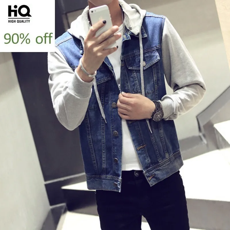 Blouson Homme новая мода 2020 мужские демисезонные джинсовые куртки с капюшоном
