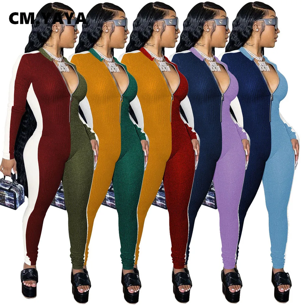 Женский комбинезон для активного отдыха CM.YAYA осенне-зимний с длинным рукавом и